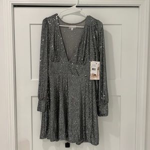 Women’s Long Sleeve Sequin Mini Dress XL